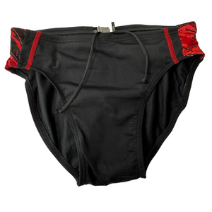 Red Black New With Tags Competitive Swim Train Briefs Pool Beach Men 32 Bikini